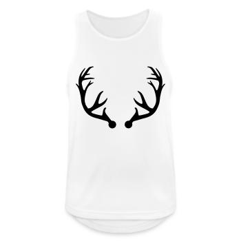 Hirsch Geweih - Männer Tank Top atmungsaktiv - Weiß - Vorne - Nick (188cm)