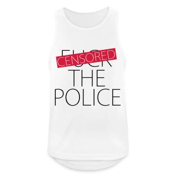 Fuck The Police - censurée - Débardeur respirant Homme - blanc - Devant - Nick (188cm)