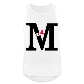 Capital letter M with hearts - Men's Breathable Tank Top - white - Front - Nick (188cm)