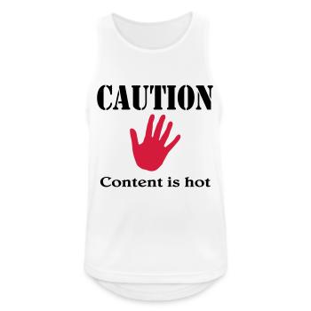 Caution, content is hot - Men's Breathable Tank Top - white - Front - Nick (188cm)