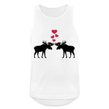 Elch - Männer Tank Top atmungsaktiv - Weiß - Vorne - Nick (188cm)