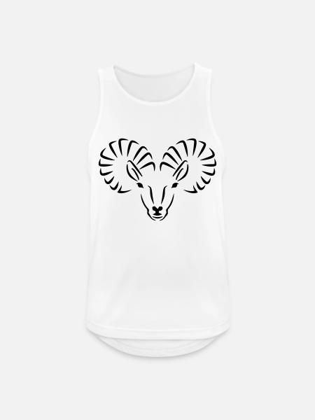 Steinbock - Männer Tank Top atmungsaktiv - Weiß