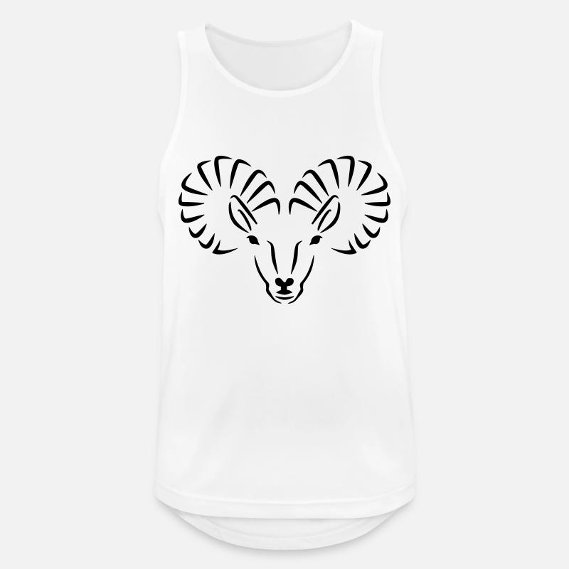 Steinbock - Männer Tank Top atmungsaktiv - Weiß