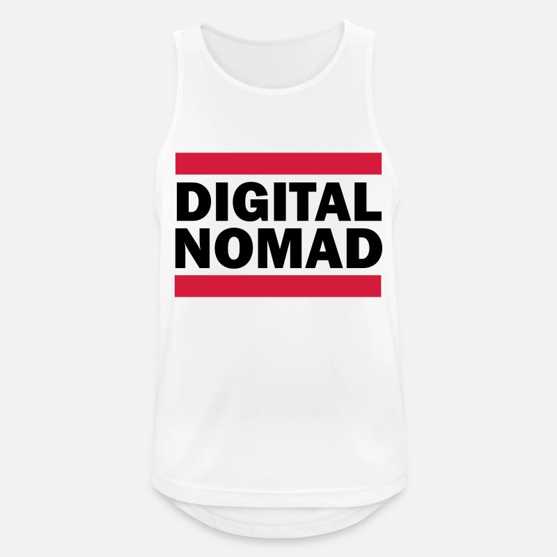 Digital Nomad - Männer Tank Top atmungsaktiv - Weiß