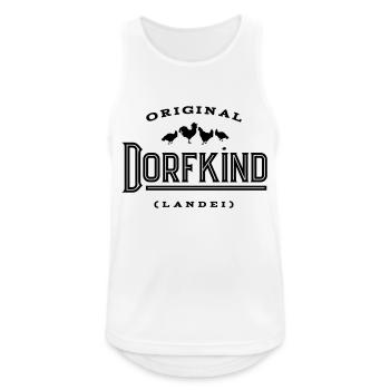 Original Dorfkind Landei - Männer Tank Top atmungsaktiv - Weiß - Vorne - Nick (188cm)