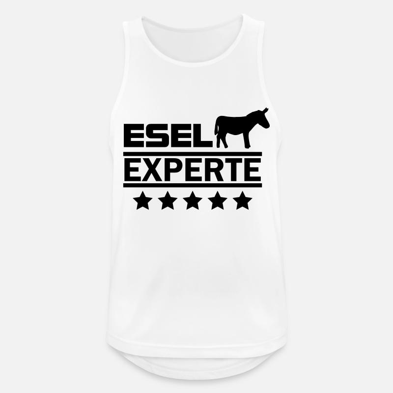 Esel Experte - Männer Tank Top atmungsaktiv - Weiß