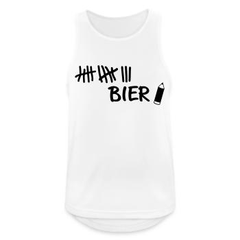Striche - Bier Stift - Männer Tank Top atmungsaktiv - Weiß - Vorne - Nick (188cm)