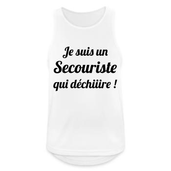 Secourisme / Secouriste / Secours / Secourir - Débardeur respirant Homme - blanc - Devant - Nick (188cm)