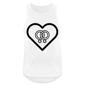 Herz Lesbisch Homo Ehe Pride LGBT Liebe Bi Symbol - Männer Tank Top atmungsaktiv - Weiß - Vorne - Nick (188cm)