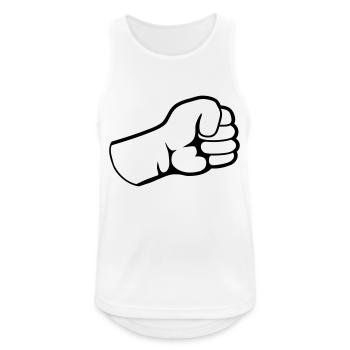Design Poings ensoutenés - Débardeur respirant Homme - blanc - Devant - Nick (188cm)