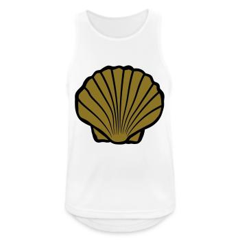 Brown Shell Logo - Débardeur respirant Homme - blanc - Devant - Nick (188cm)