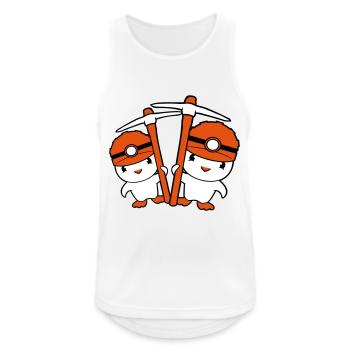 2 Enten Bergmann Spitzhacke Helm Lampe Freunde Süß - Männer Tank Top atmungsaktiv - Weiß - Vorne - Nick (188cm)