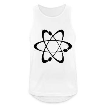 Atom - Männer Tank Top atmungsaktiv - Weiß - Vorne - Nick (188cm)