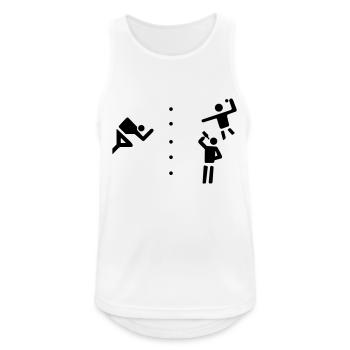 Offizielles Flunkyball - Logo - Männer Tank Top atmungsaktiv - Weiß - Vorne - Nick (188cm)