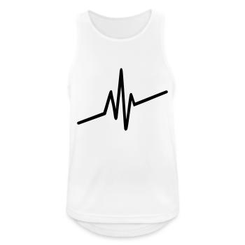 Frequenz - Männer Tank Top atmungsaktiv - Weiß - Vorne - Nick (188cm)
