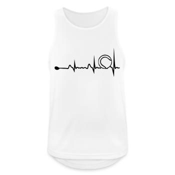 Tennis Herzschlag 1 - Männer Tank Top atmungsaktiv - Weiß - Vorne - Nick (188cm)