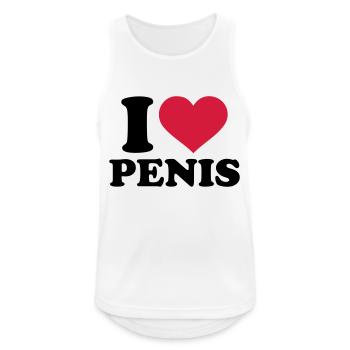 Penis - Männer Tank Top atmungsaktiv - Weiß - Vorne - Nick (188cm)