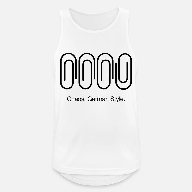 Chaos. German Style. - Pustende singlet for menn - hvit