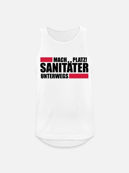 Sanitäter T-Shirt Rettungsdienst Geschenk - Männer Tank Top atmungsaktiv - Weiß