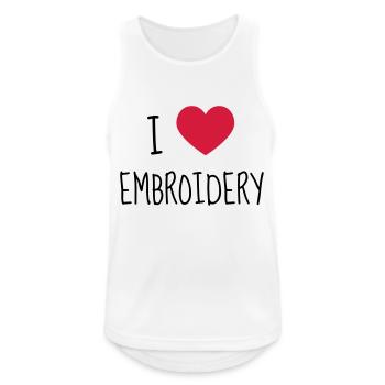 Stickerei / Stickerin / sticken / Nadel - Männer Tank Top atmungsaktiv - Weiß - Vorne - Nick (188cm)