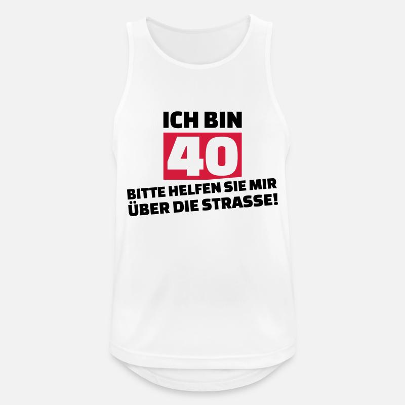 40. Geburtstag - Männer Tank Top atmungsaktiv - Weiß