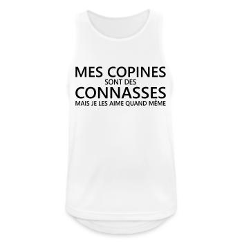 mes copines sont des connasses - Débardeur respirant Homme - blanc - Devant - Nick (188cm)