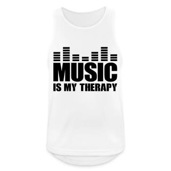 Music is my Therapy - Men's Breathable Tank Top - white - Front - Nick (188cm)