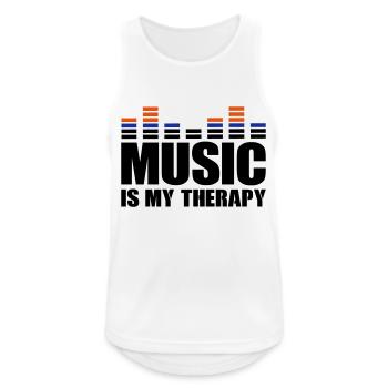 music is my therapy - Männer Tank Top atmungsaktiv - Weiß - Vorne - Nick (188cm)