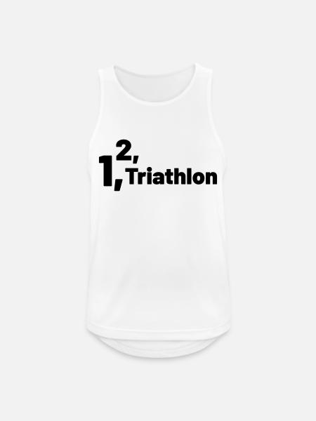 1 2 Triathlon - Men's Breathable Tank Top - white