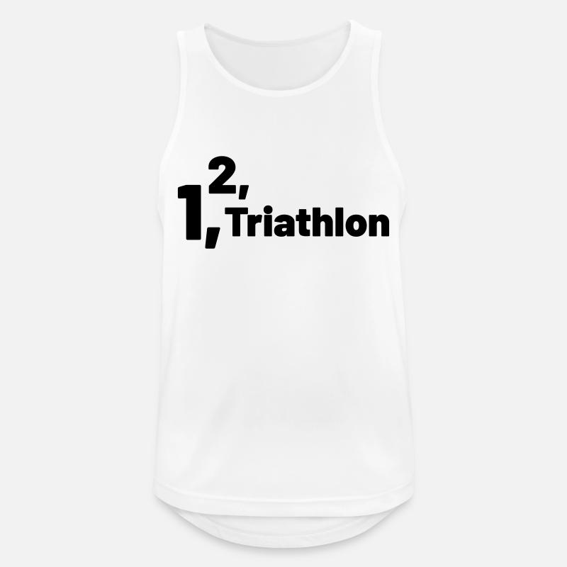 1 2 Triathlon - Männer Tank Top atmungsaktiv - Weiß