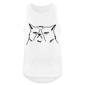 grumpy cat - Männer Tank Top atmungsaktiv - Weiß - Vorne - Nick (188cm)