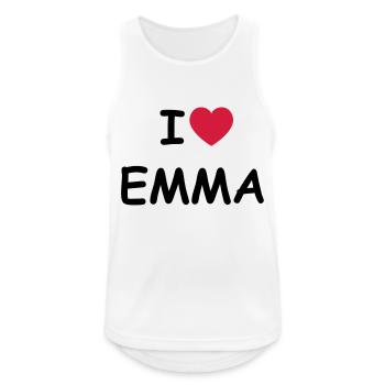 I love Emma - Männer Tank Top atmungsaktiv - Weiß - Vorne - Nick (188cm)