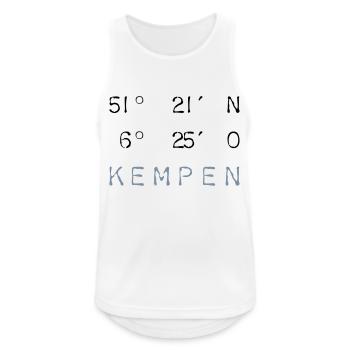 Kempen_Länge_Breite - Männer Tank Top atmungsaktiv - Weiß - Vorne - Nick (188cm)