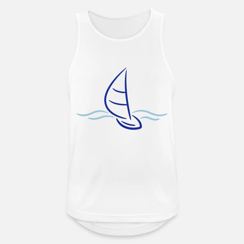 Sailing Boad And Waves Logo - Men's Breathable Tank Top - white