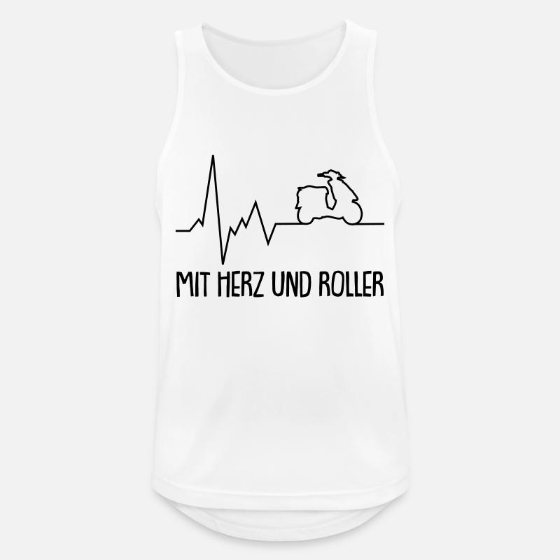 mit herz und roller - Männer Tank Top atmungsaktiv - Weiß