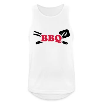 BBQ - Men's Breathable Tank Top - white - Front - Nick (188cm)