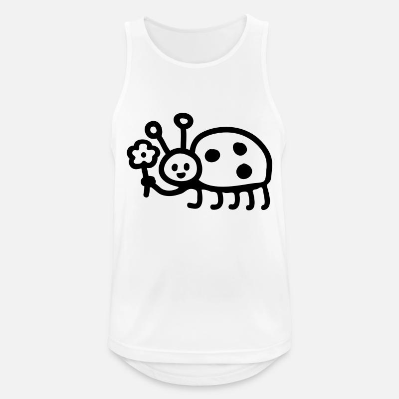 Ladybug - Flower - Line - Men's Breathable Tank Top - white
