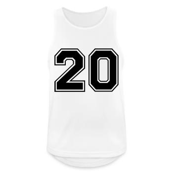 zwanzig - Men's Breathable Tank Top - white - Front - Nick (188cm)