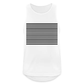 horizontal_lines - Männer Tank Top atmungsaktiv - Weiß - Vorne - Nick (188cm)