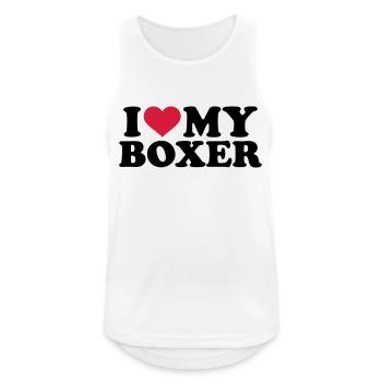 Boxer - Männer Tank Top atmungsaktiv - Weiß - Vorne - Nick (188cm)