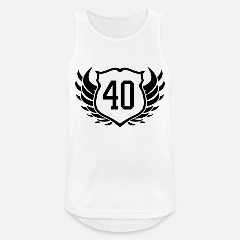 40 - Männer Tank Top atmungsaktiv - Weiß