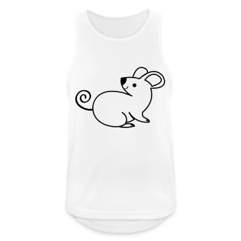 Maus - Männer Tank Top atmungsaktiv - Weiß - Vorne - Nick (188cm)