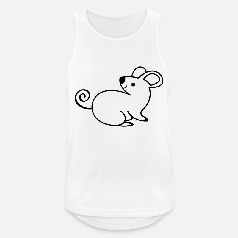 Maus - Männer Tank Top atmungsaktiv - Weiß