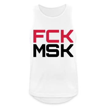 FCK MSK in Deinen WUNSCHFARBEN! - Männer Tank Top atmungsaktiv - Weiß - Vorne - Nick (188cm)