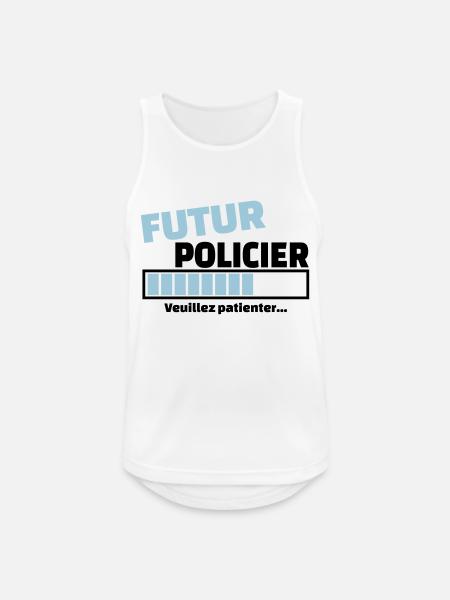 futur policier - Débardeur respirant Homme - blanc