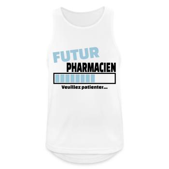 futur pharmacien - Débardeur respirant Homme - blanc - Devant - Nick (188cm)