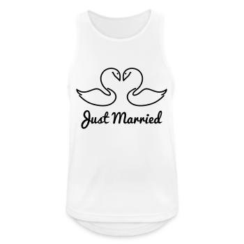 Just Married - Men's Breathable Tank Top - white - Front - Nick (188cm)