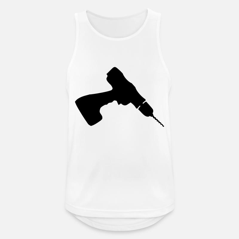 Cordless Drill - Männer Tank Top atmungsaktiv - Weiß