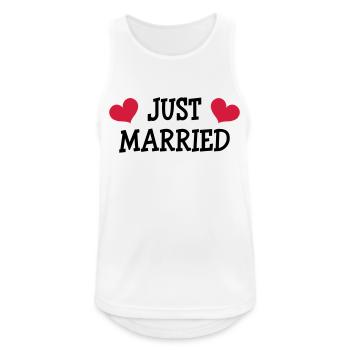 Just Married - Wedding - Männer Tank Top atmungsaktiv - Weiß - Vorne - Nick (188cm)