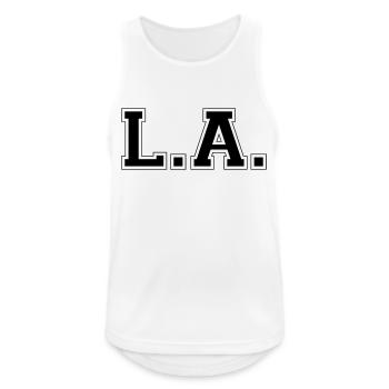 LA - Los Angeles - Männer Tank Top atmungsaktiv - Weiß - Vorne - Nick (188cm)